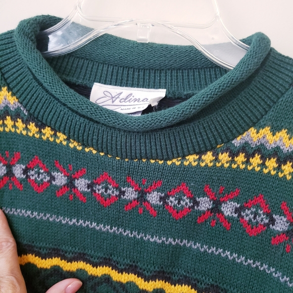 Vintage Adina Green Patterned Sweater - Picture 5 of 15